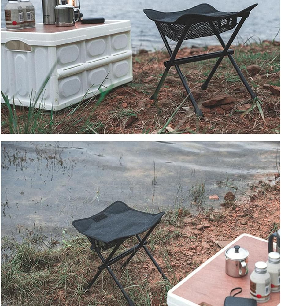 Taburete de camping ligero y pequeño, silla plegable portátil de 13 pulgadas, para caminar al aire libre, senderismo, pesca, 400 libras