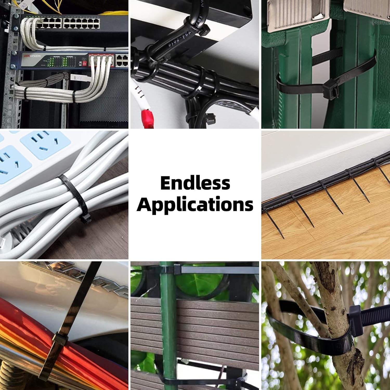 100 unidades reutilizables de 18 pulgadas resistentes con cremallera industrial, bridas negras liberables, envoltura fuerte ajustable de 120 libras,