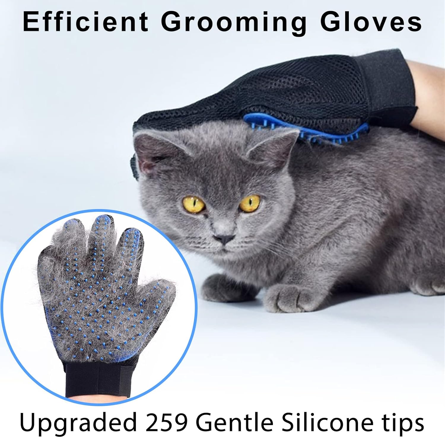 LIONROGE Cepillo de guante de aseo para gatos, cepillo para mascotas autolimpiante para mascotas de pelo corto y largo, cepillo de baño para perros
