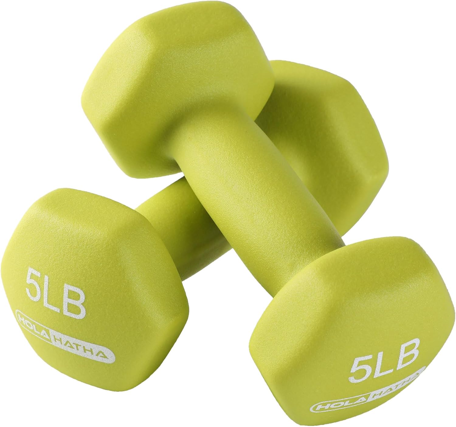 HolaHatha Juego de mancuernas de neopreno de 2, 3, 5, 8 y 10 libras con estante, ideal para ejercicios en casa para ganar tono y definición, color