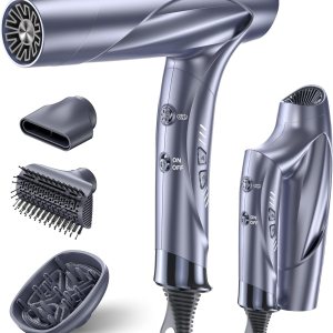 Secador de pelo iónico de alta velocidad con difusor, motor sin escobillas de 1400 W, alta RPM 72.2 fts de secado rápido de aire profesional con Secador de pelo iónico de alta velocidad con difusor, motor sin escobillas de 1400 W, alta RPM 72.2 fts de secado rápido de aire profesional con