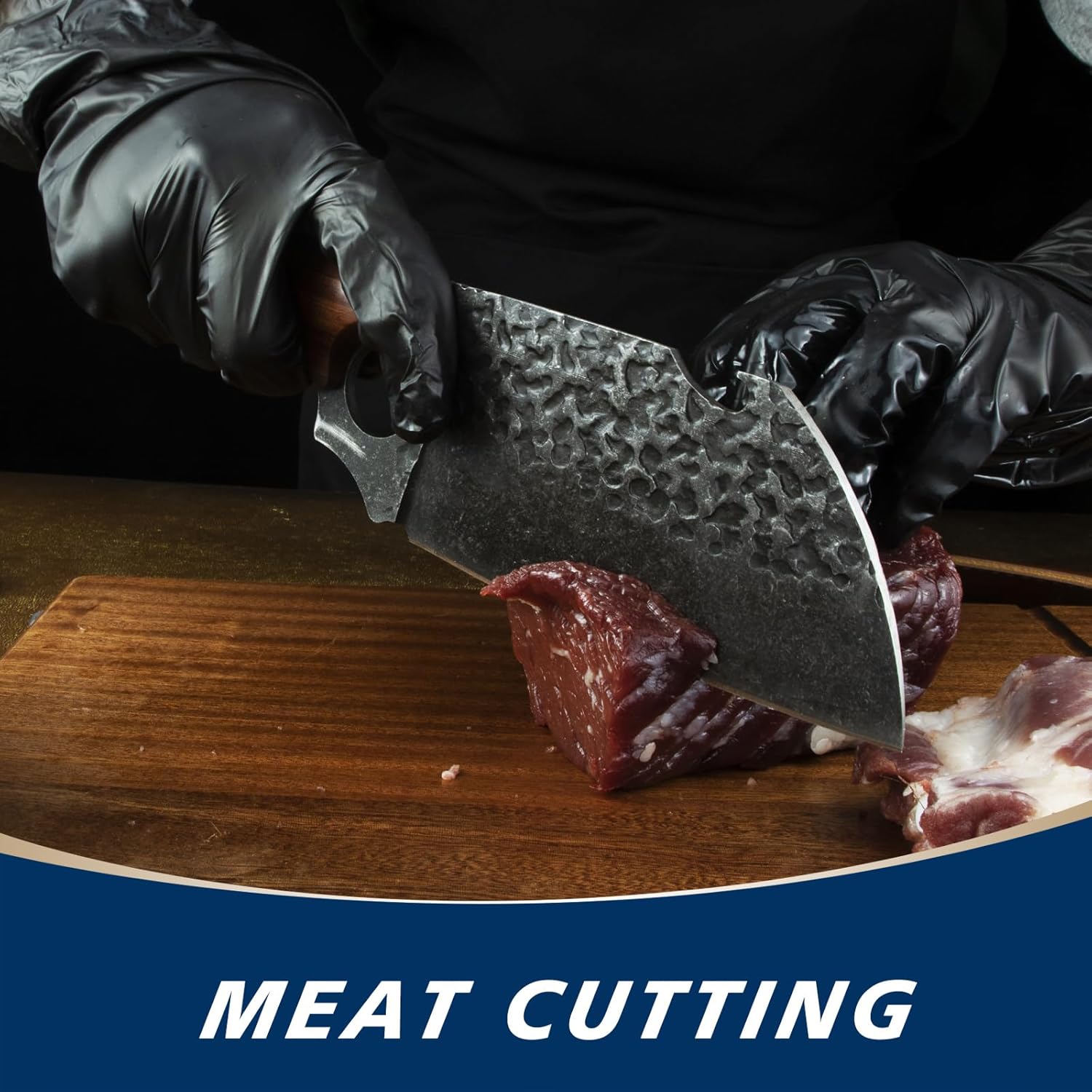 ohmonlyhoo Cuchilla de carne para cortar carne, picar, cortar en cubitos, picar, picar, cuchillos de cocina de 12 pulgadas hechos con acero HC