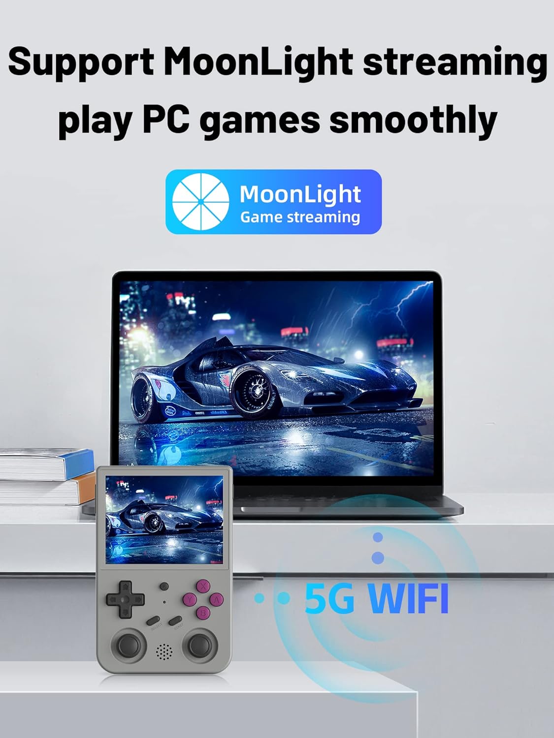RG353VS – Consola de juegos portátil de video retro, sistema Linux, pantalla IPS de 3.5 pulgadas, carga de tarjeta TF de 64G, 4450 juegos clásicos,