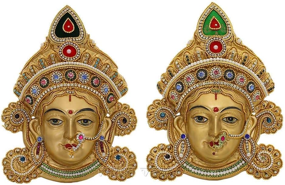 Vedic Vaani Goddess Laxmi Devi Face Idol Mukhota For Vara lakshmi Margashirsha Vratha Pooja