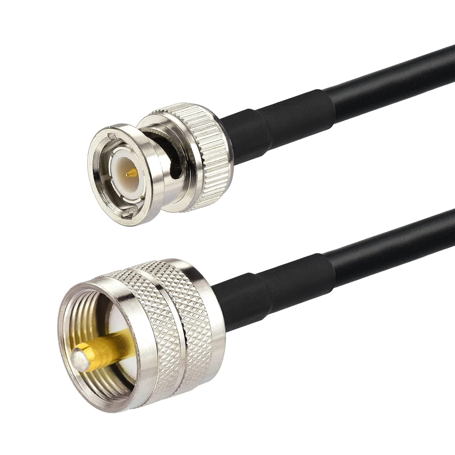 Eightwood Cable adaptador de antena de radio portátil UHF PL259 macho a BNC macho coaxial RG58 Jumper 10 pies para radio CB, radio aficionada, radio