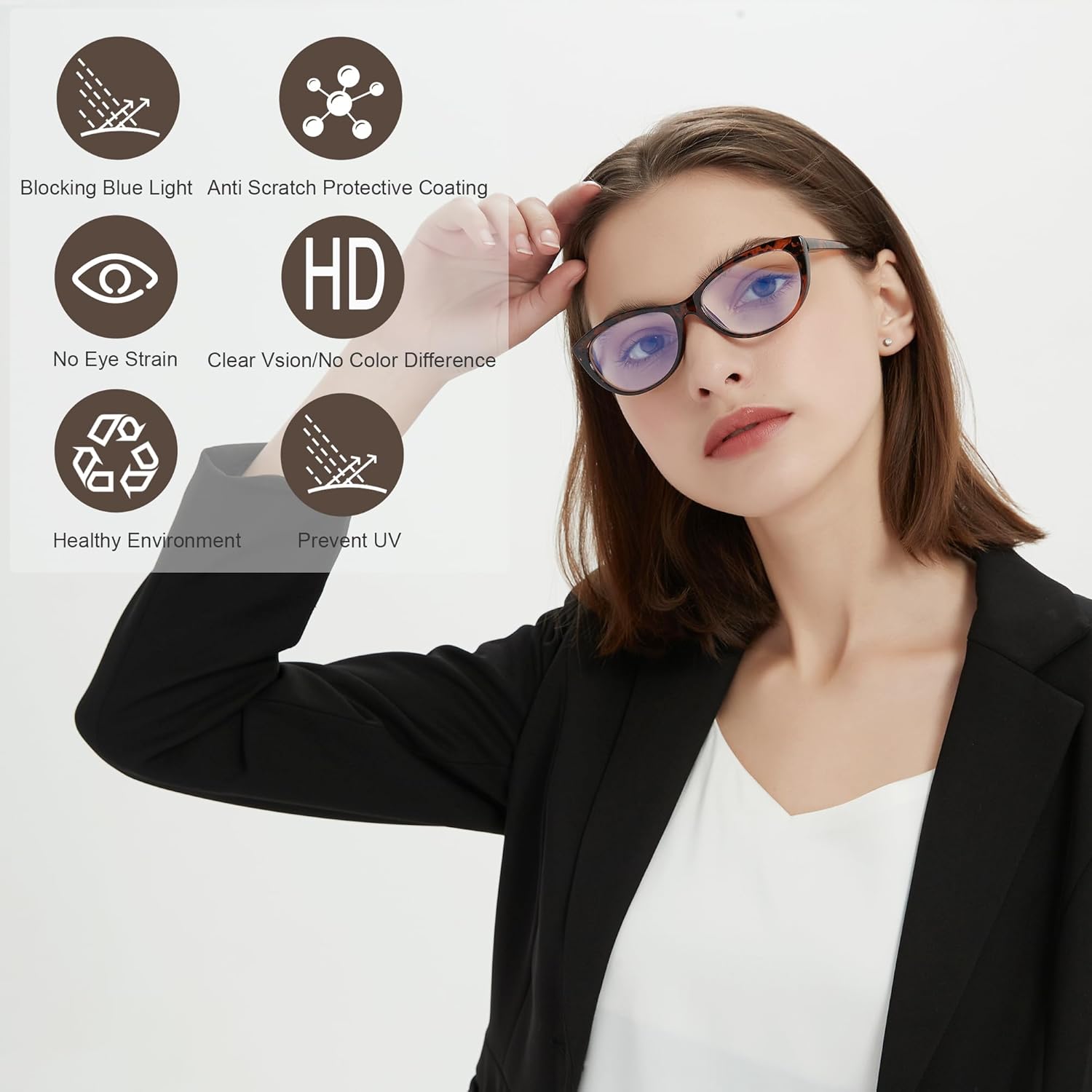 EYEURL Paquete de 4 lentes de lectura de ojo de gato para mujer, lentes de lectura con bloqueo de luz azul, ligeras, bisagra de resorte, antifatiga