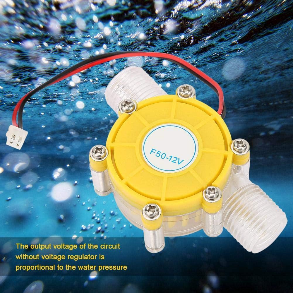 F50 Regulado DC Micro Generador Hidroeléctrico Microhidráulico Bomba de flujo de agua de CC Turbina Generador de energía hidroeléctrica (12V)