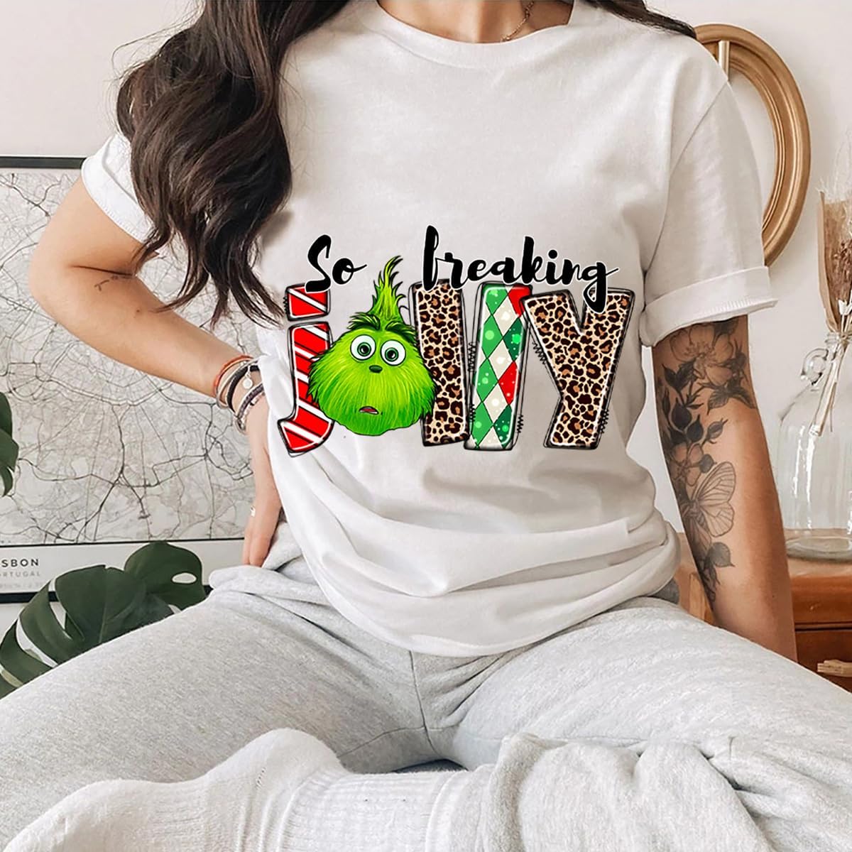 Parches de transferencia para planchar de Navidad  4 calcomanías de invierno para planchar en Navidad, diseño navideño, lindas calcomanías de vinilo