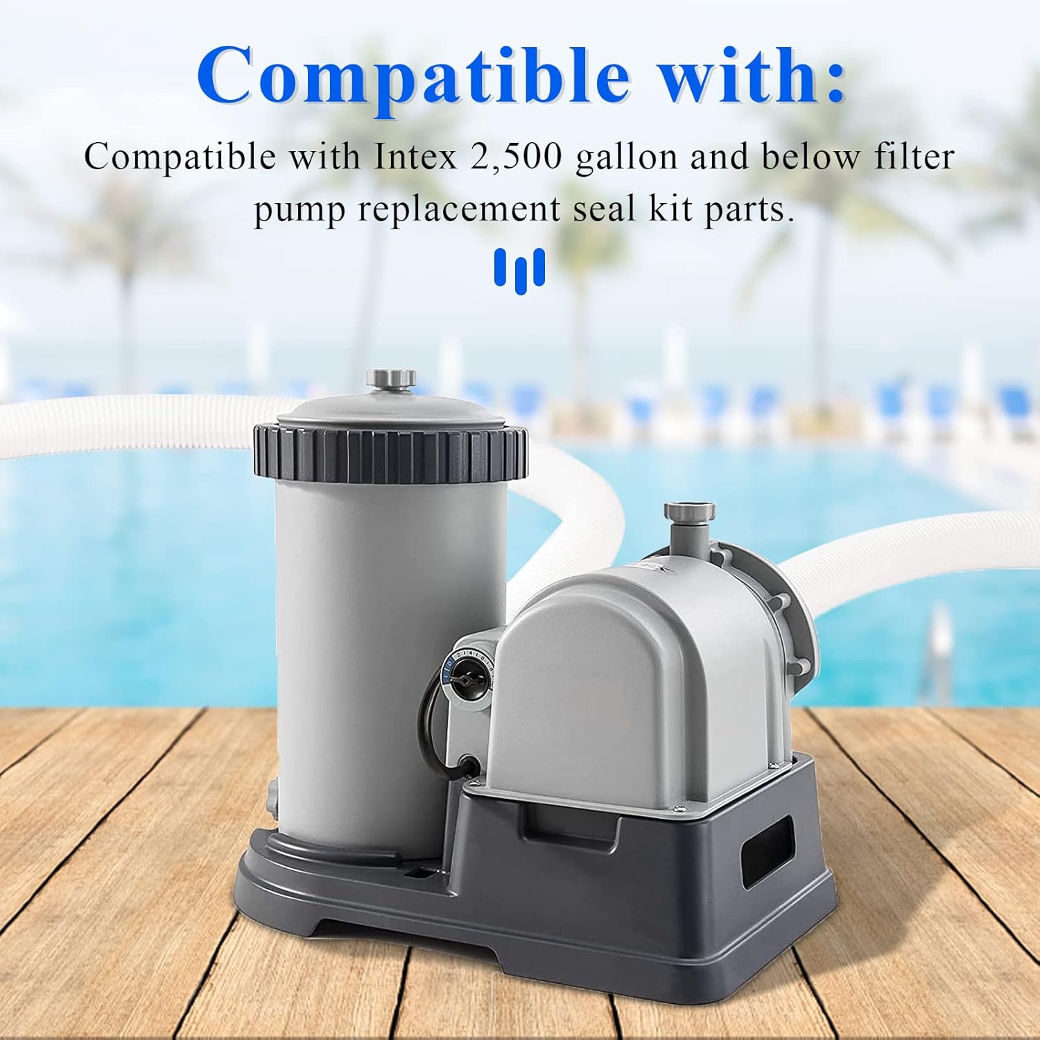 Paquete de sellos de repuesto para bomba de filtro de 250042,500 galones para bomba de filtro de piscina Intex (incluye 5 piezas combinadas