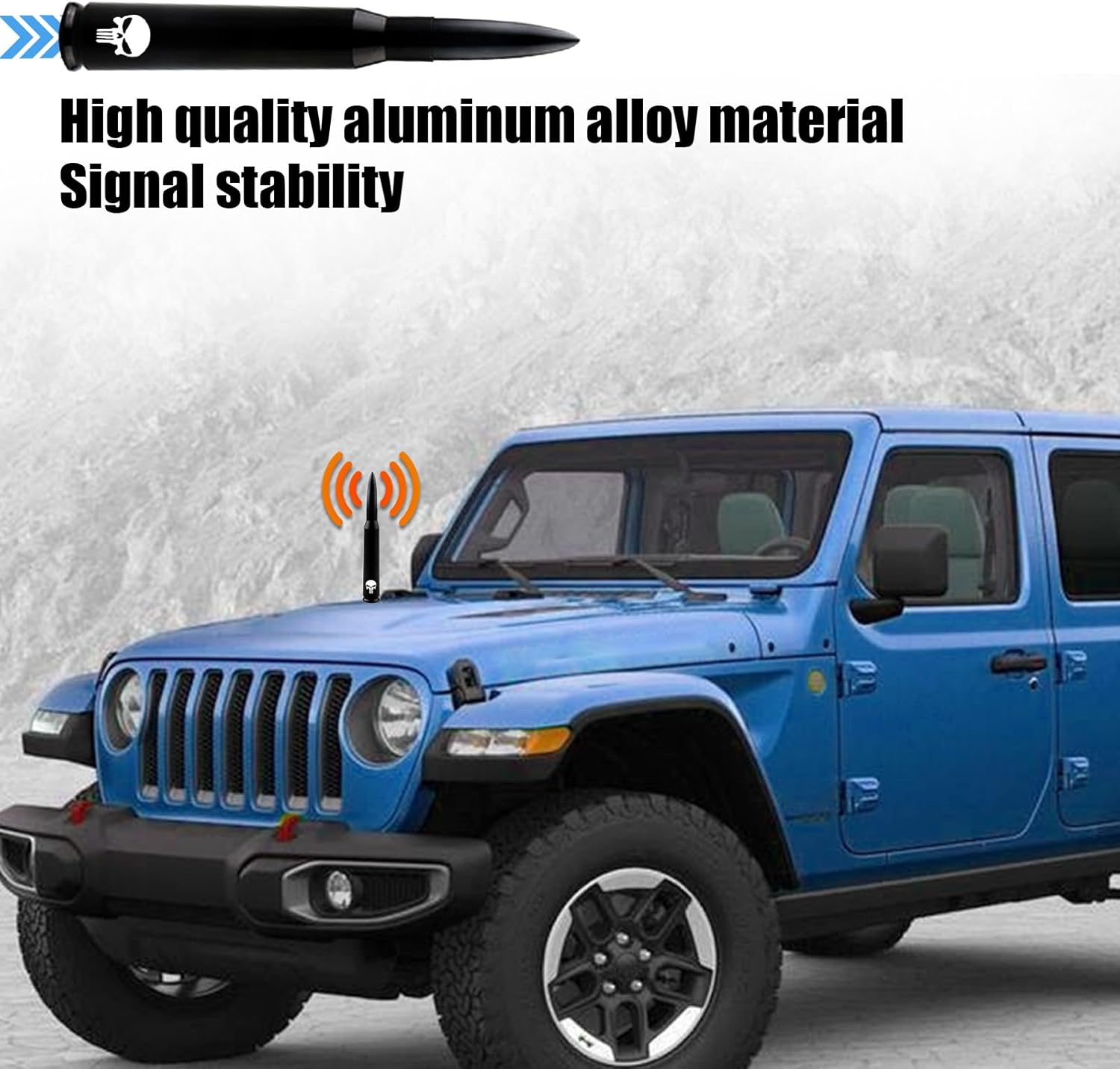 1 antena de bala de 5.4 pulgadas, antena de reacondicionamiento de automóvil para Ford F150, Jeep Wrangler Chevrolet, accesorios resistentes al