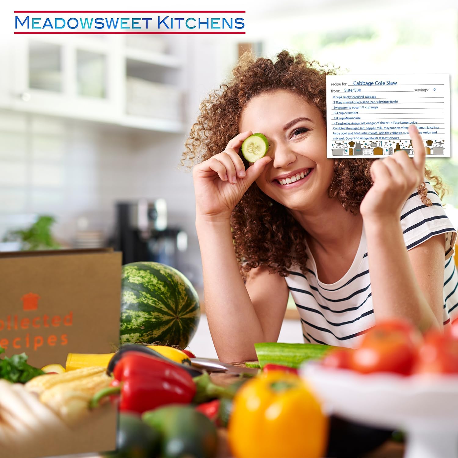 Meadowsweet Kitchens Juego de tarjetas de recetas, 25 tarjetas de recetas de doble cara de 4 x 6 pulgadas, tarjetas en blanco de tamaño perfecto