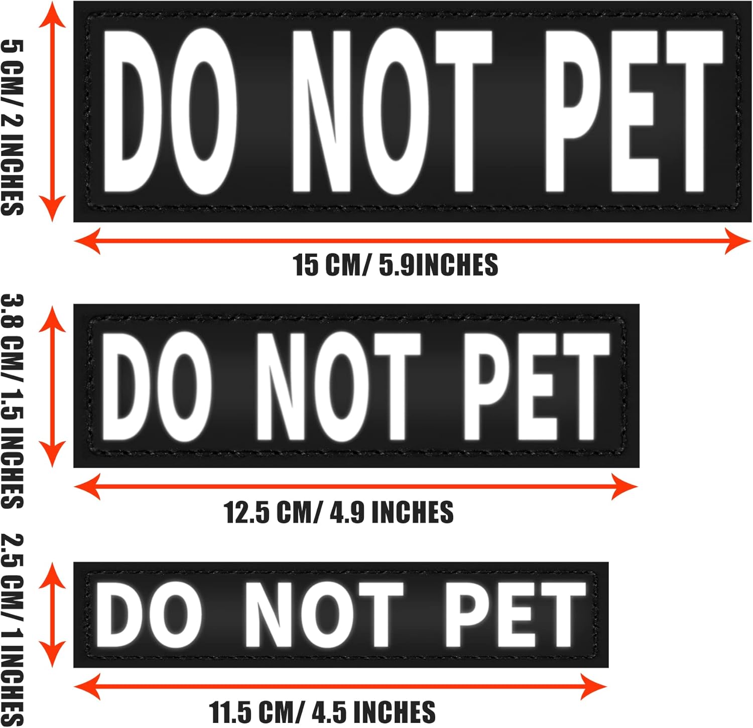 IronSeals Paquete de 4 parches reflectantes extraíbles para arnés de chaleco para perro, perro de servicioapoyo emocional