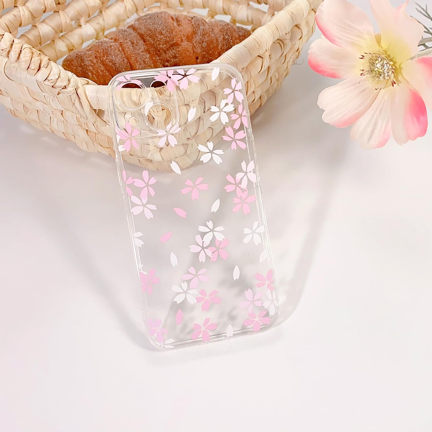 Funda compatible con iPhone 13, bonito diseño floral transparente para niñas y mujeres, TPU suave a prueba de golpes, protector femenino para iPhone