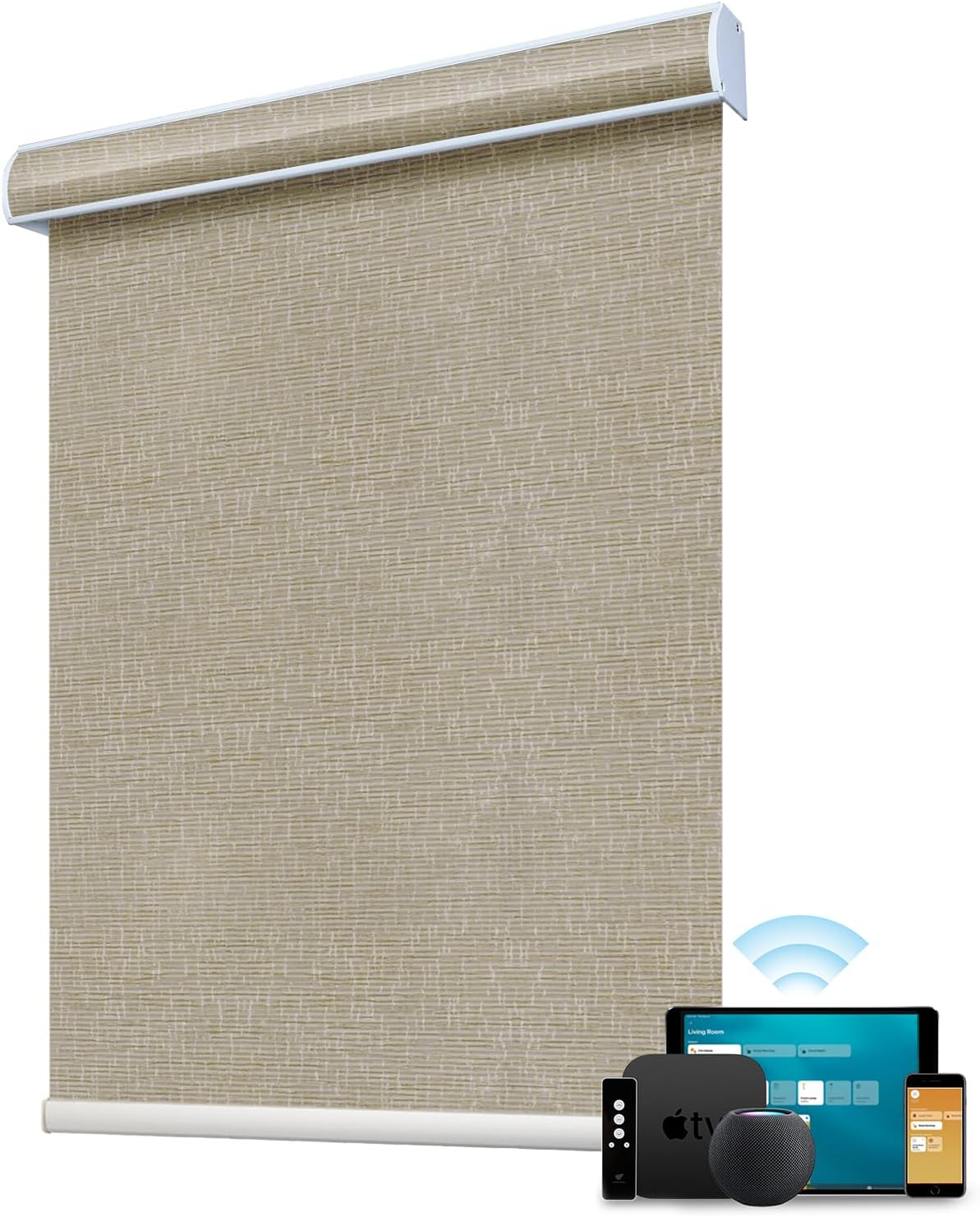 SmartWings Homekit – Persianas motorizadas compatibles con rosca, persianas inteligentes 100% opacas con control remoto, persianas enrollables