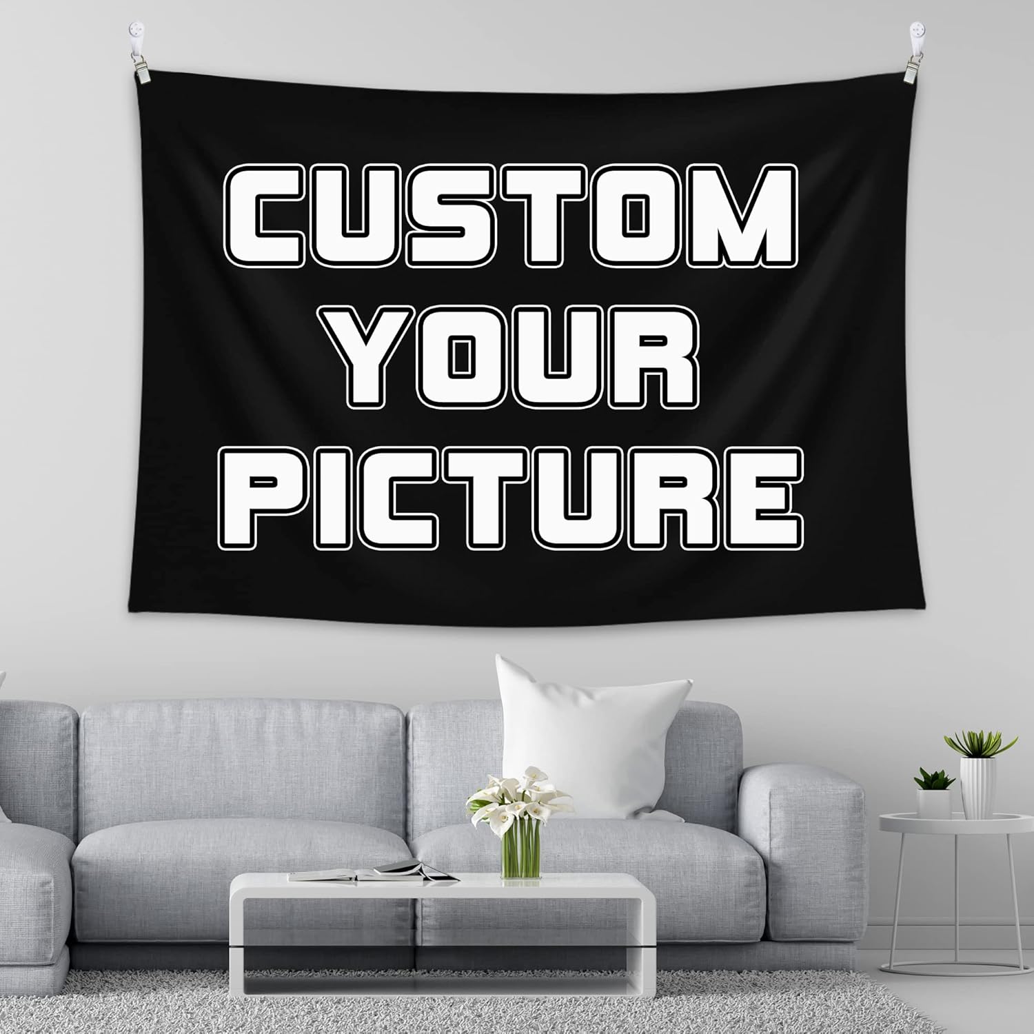 BLINGPAINTING Tapiz personalizado para cargar imágenes personalizables, telón de fondo personalizado, crea tu propio tapiz para colgar en la pared