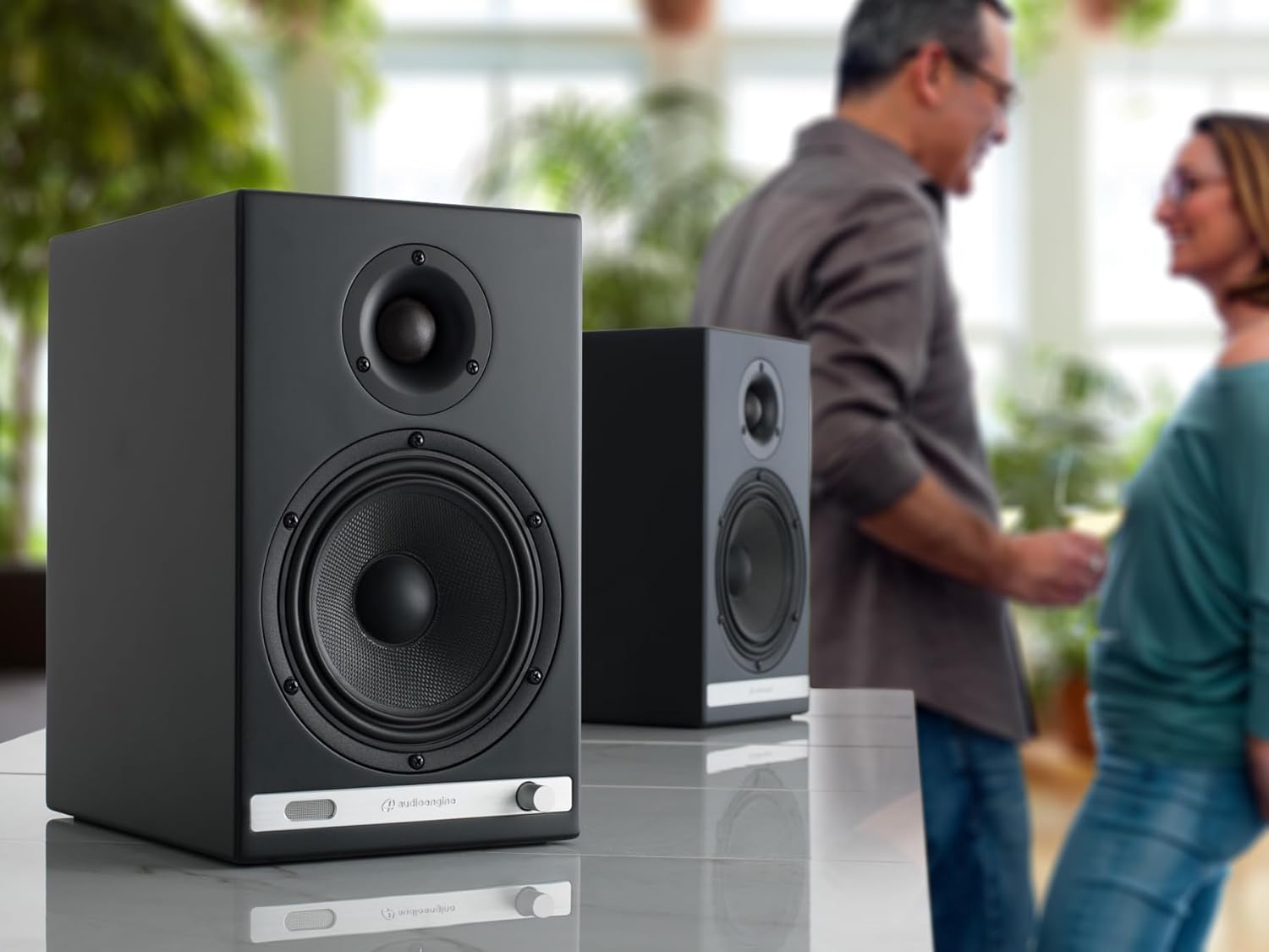 Audioengine Altavoces HD6 Premium para estantería – Altavoces Bluetooth inalámbricos de 150 W – Potente sistema de música en casa – Sistemas de cine