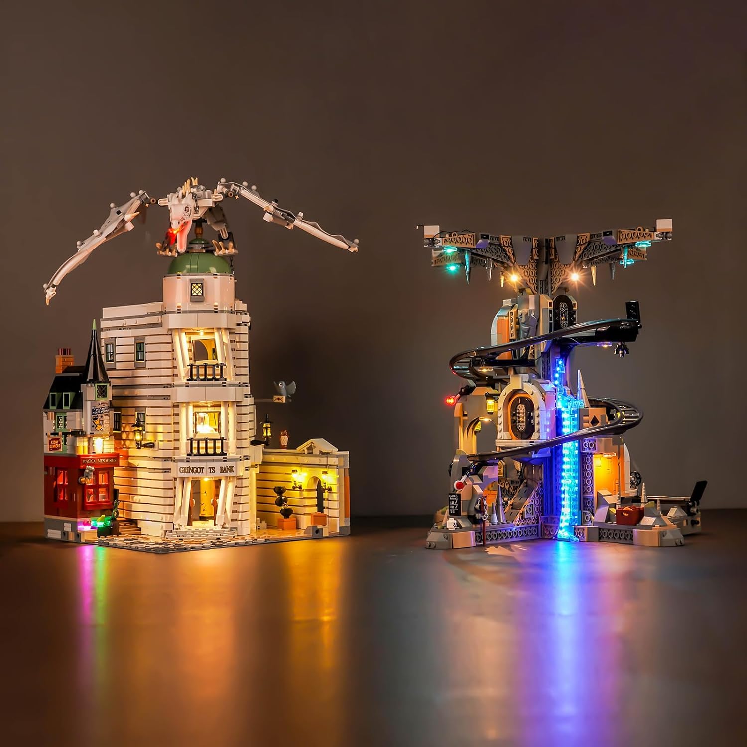 BrickBling Kit de iluminación LED para Lego Gringotts Wizarding Bank Juego de construcción, luces musicales Verison compatibles con Lego 76417, solo