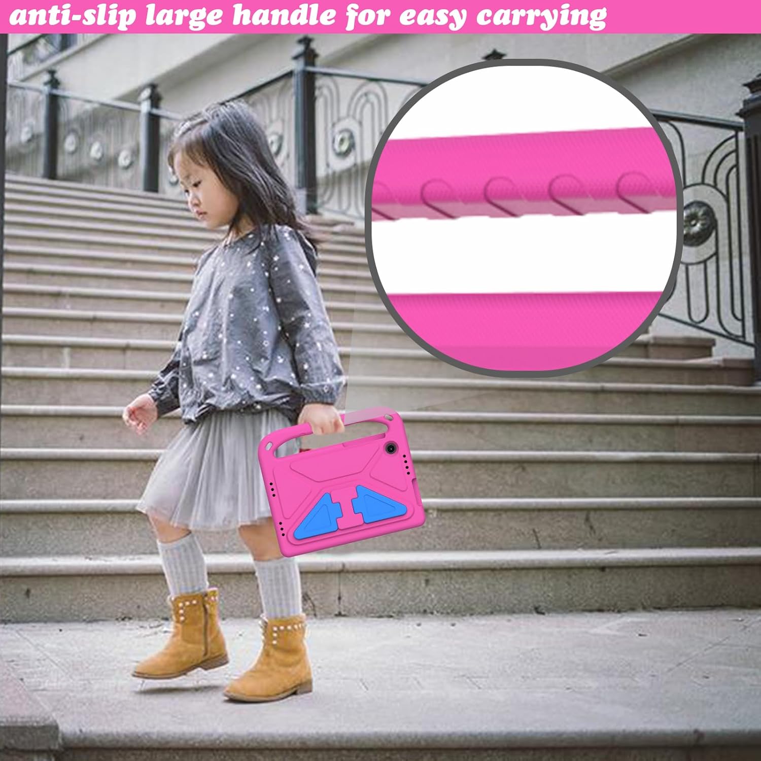 Funda para niños para tablet TCL Tab 8 LE 2023, ligera, a prueba de golpes, con asa para TCL Tab 8 LE (9137W)  TCL Tab 8 WiFi (9132X) (rosa)