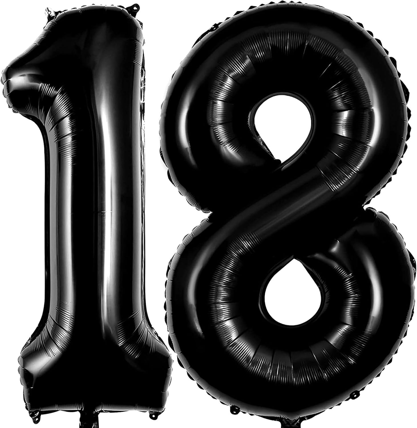 Globos negros del número 18, globos de 40 pulgadas, globos de aluminio de Mylar con número de helio de 18 o 81 pulgadas, globos negros de número 18