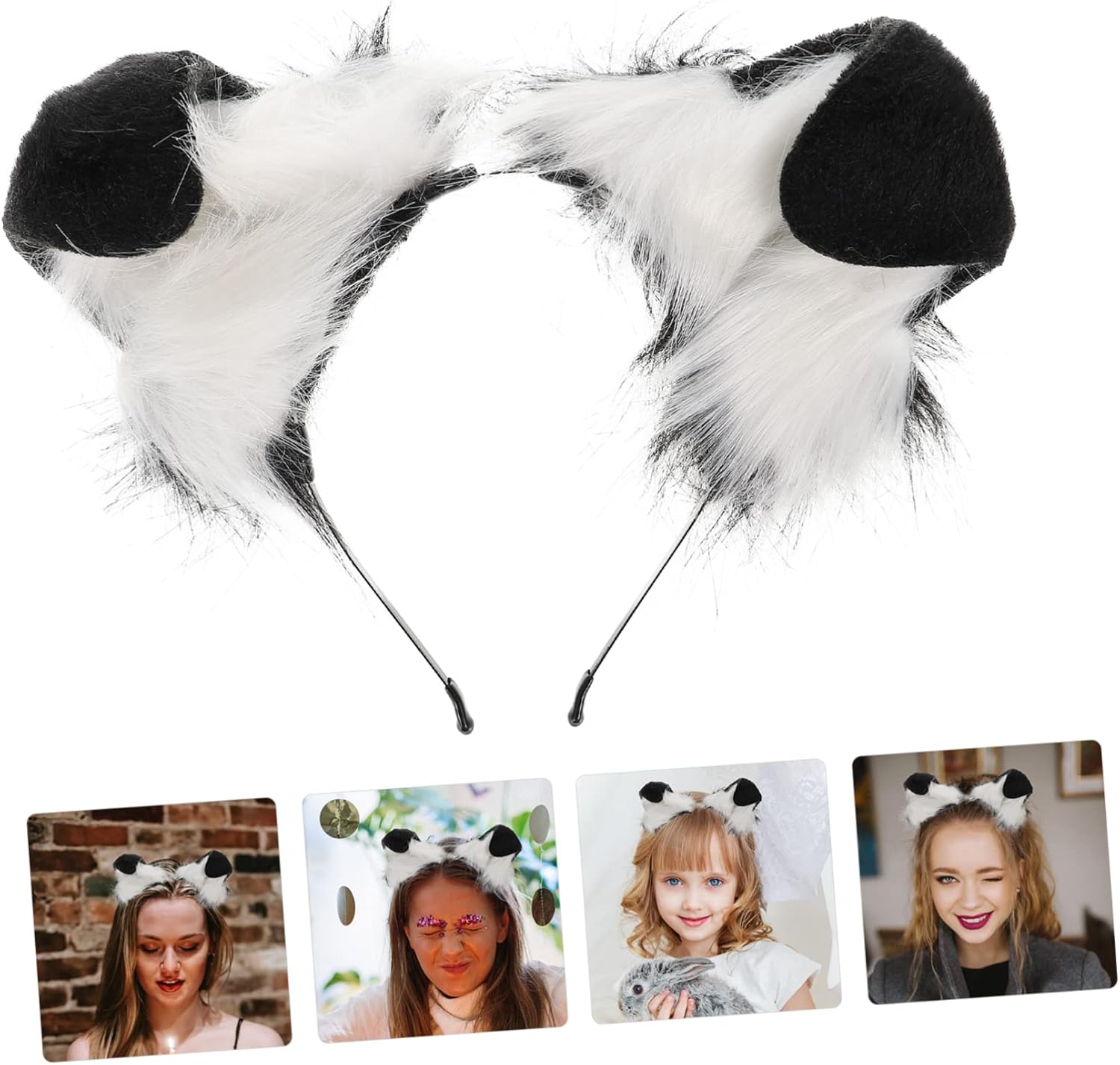Holibanna Diadema de orejas de perro de peluche, accesorios para el cabello para baile de graduación, diadema de orejas para perro, disfraz de