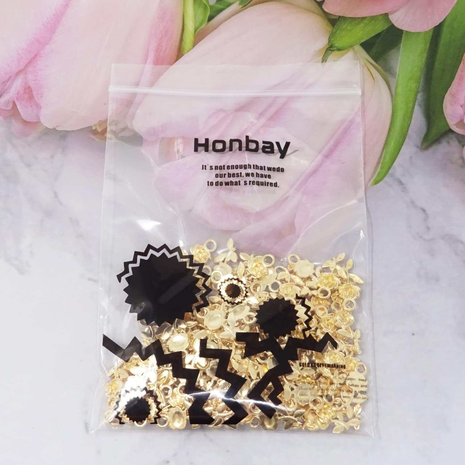 Honbay 100 colgantes de aleación de rosas para hacer joyas o manualidades