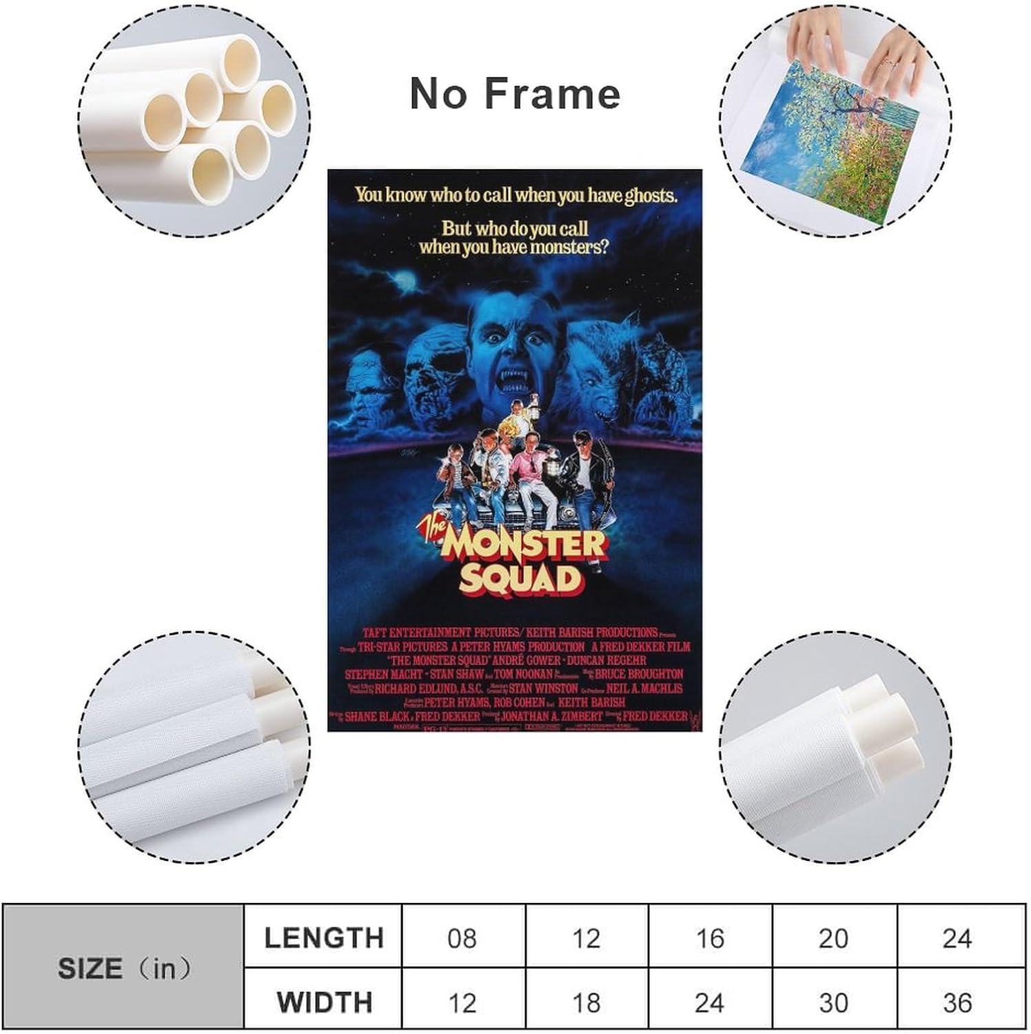 Póster de película The Monster Squad de 1987 para dormitorio, decoración de pared estética, impresiones artísticas en lienzo para decoración de