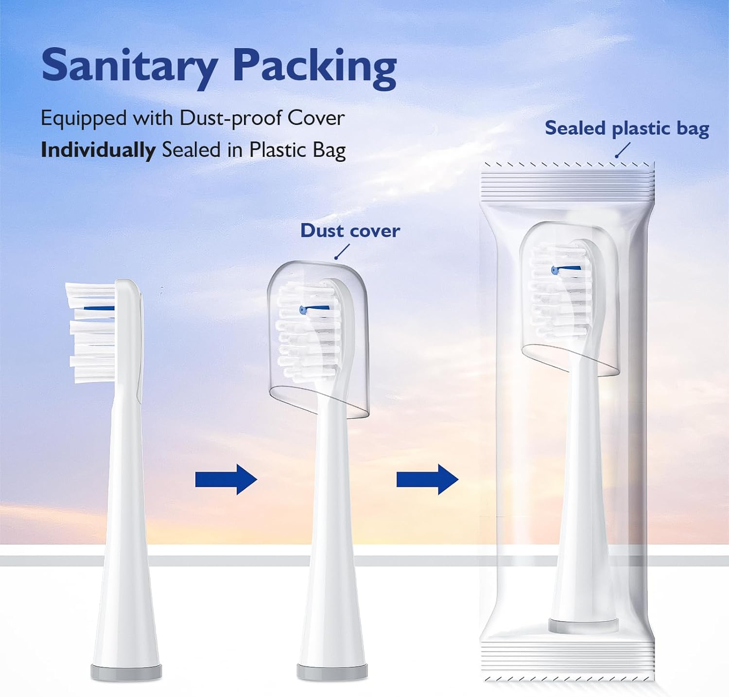 Cabezales de repuesto para cepillo de dientes Water-Pik Sonic Fusion y Sonic Fusion 2.0, SF01, SF02, SF03 y SF04, cerdas transparentes, forma