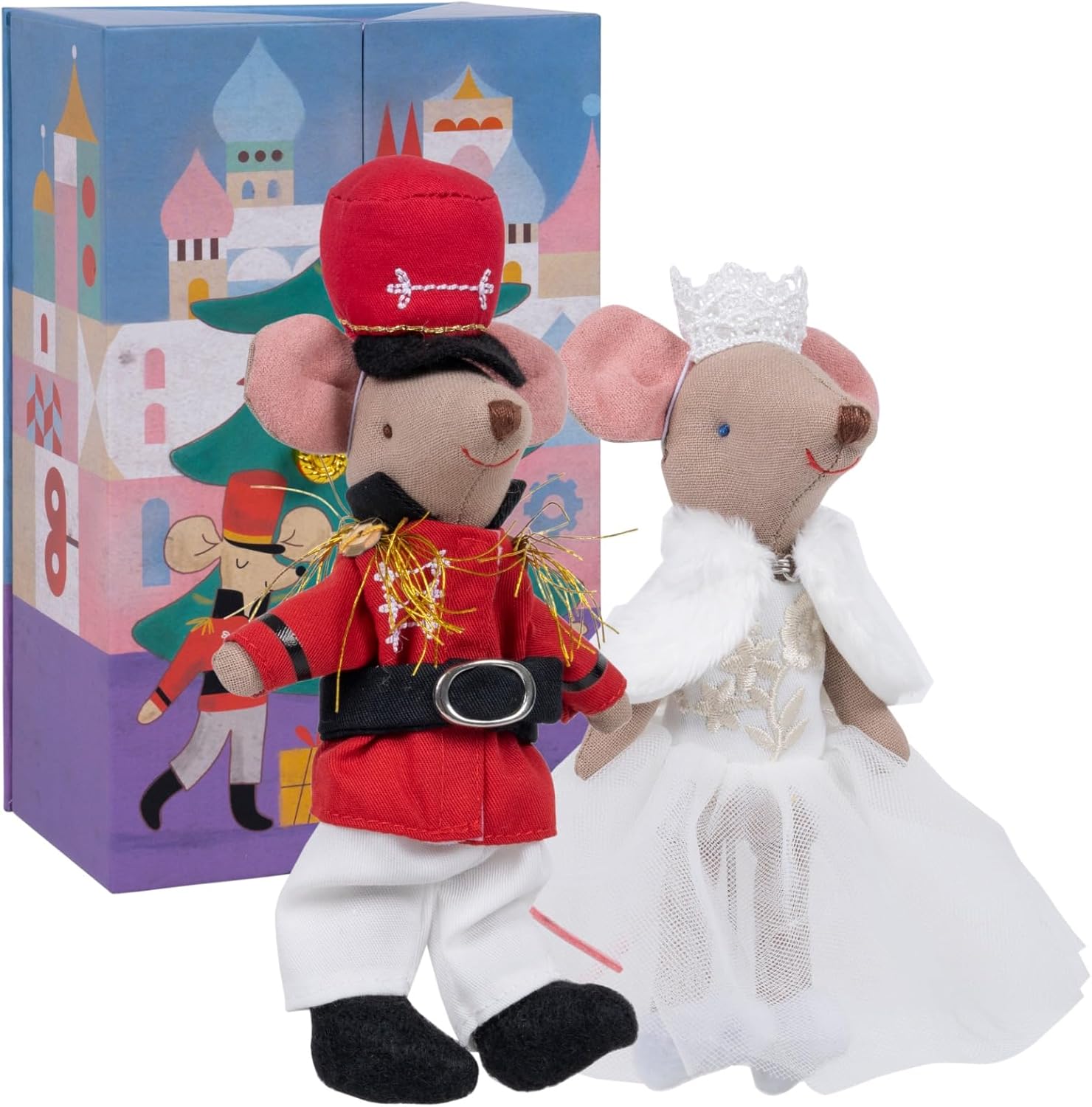 LEVLOVS Ratón de Navidad en una caja de cerillas y amigos juguete regalo regalo cascanueces ratones juguete de peluche