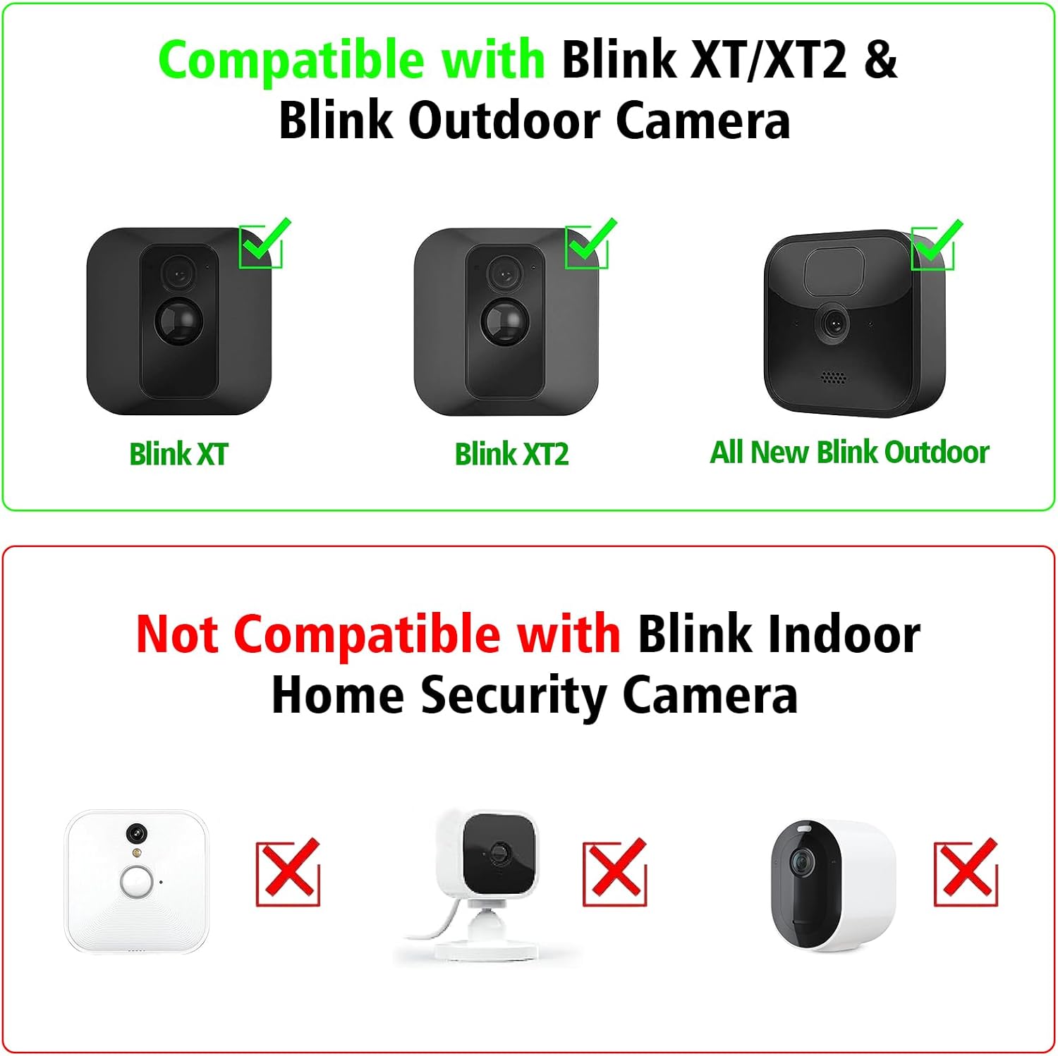 Paneles solares para cámara Blink al aire libre, panel solar Blink de 2 W compatible con Blink XTXT2 y cámara exterior y cámara SimpliSafe, panel