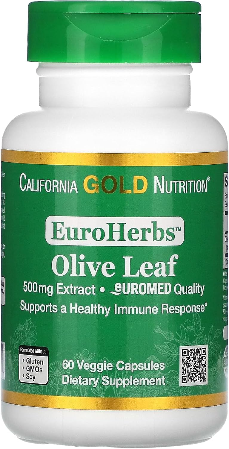 Extracto de hoja de olivo 500 mg, 18% de oleuropeína, procesado en España, calidad europea probada por terceros, 60 cápsulas vegetarianas,