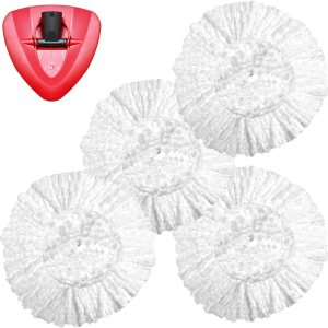 Cabezal de repuesto para trapeador giratorio, paquete de 4 repuestos de mopa O Cedar EasyWring compatibles con trapeador giratorio triangular, mopa Cabezal de repuesto para trapeador giratorio, paquete de 4 repuestos de mopa O Cedar EasyWring compatibles con trapeador giratorio triangular, mopa