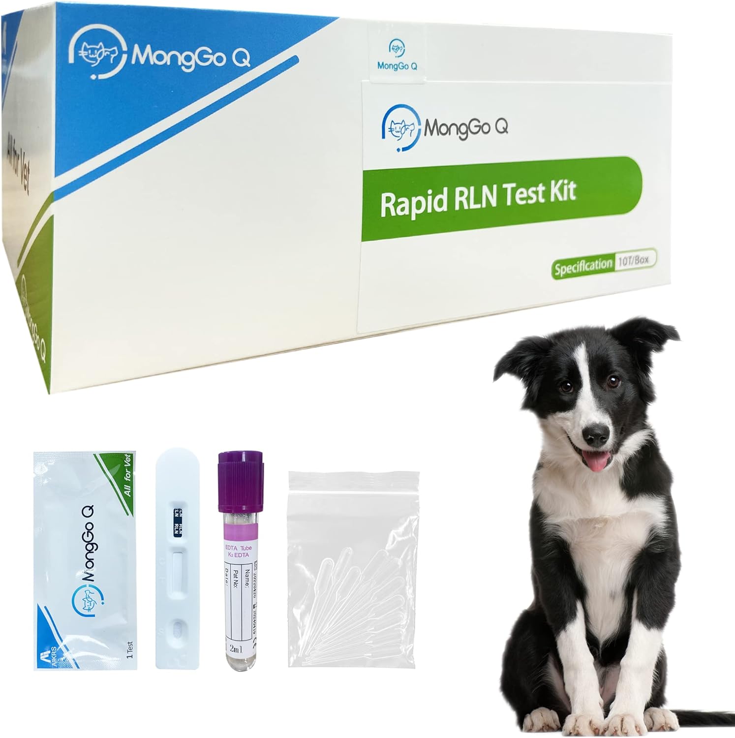 MONGGO Q Kit de prueba de embarazo para perros, 10 piezas, prueba rápida de embarazo para perros, suministros de tiras de prueba para embarazadas