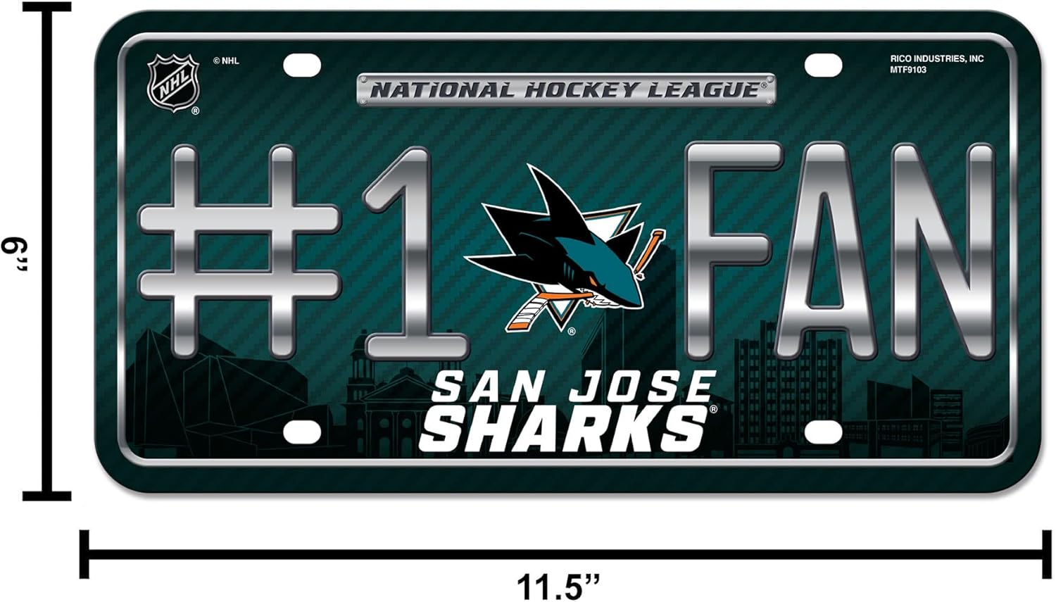 NHL #1 Etiqueta de matrícula de metal para ventilador