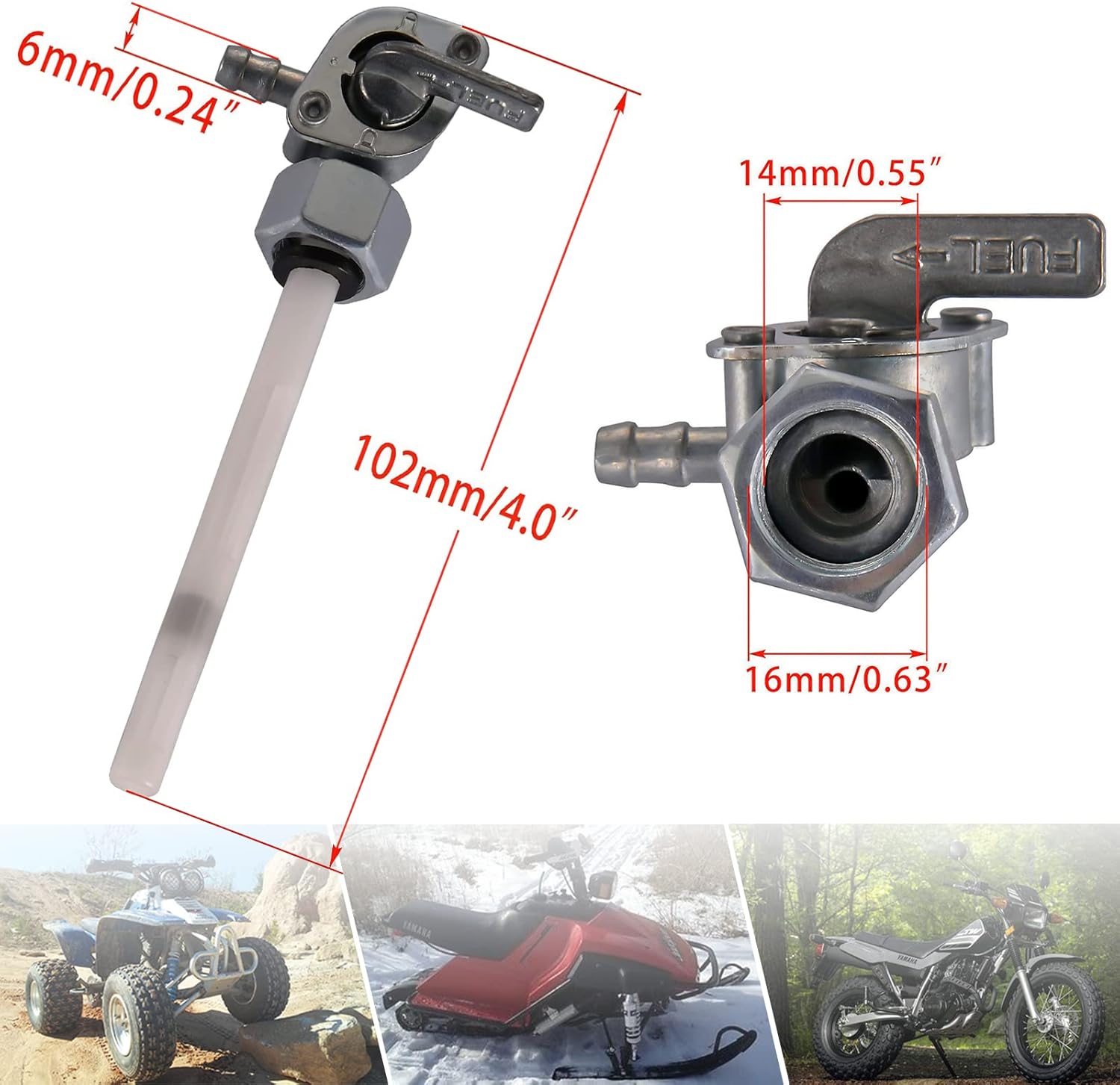 Interruptor de combustible Petcock para Honda compatible ATC200E 1982 1983 1984 Big Red 200 TRX200 1984 TRX 200