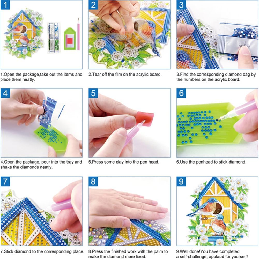 AZURAOKEY Kit de arte de diamantes de corona de Navidad 5D DIY, letrero colgante para pared, arte de pared, kits de arte de diamantes con forma