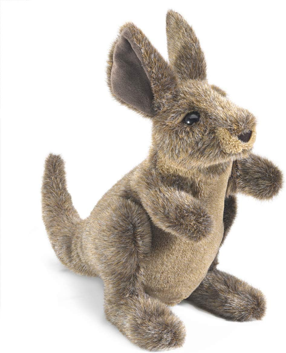 Folkmanis Marioneta de mano canguro pequeña, marrón bronceado, 1 EA