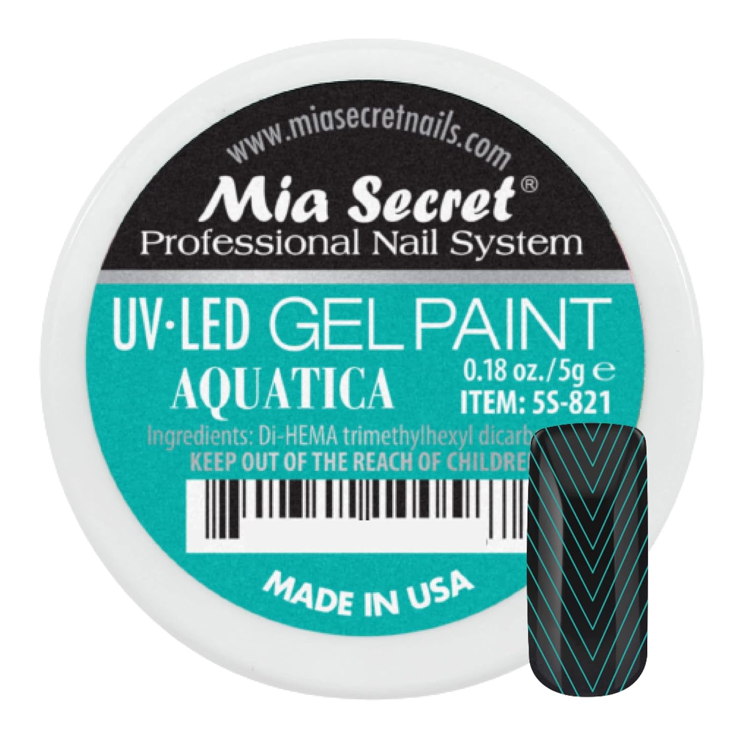 Mia Secret Sistema de uñas profesional UVLED Gel Paint – 0.18 oz (Aquatica)