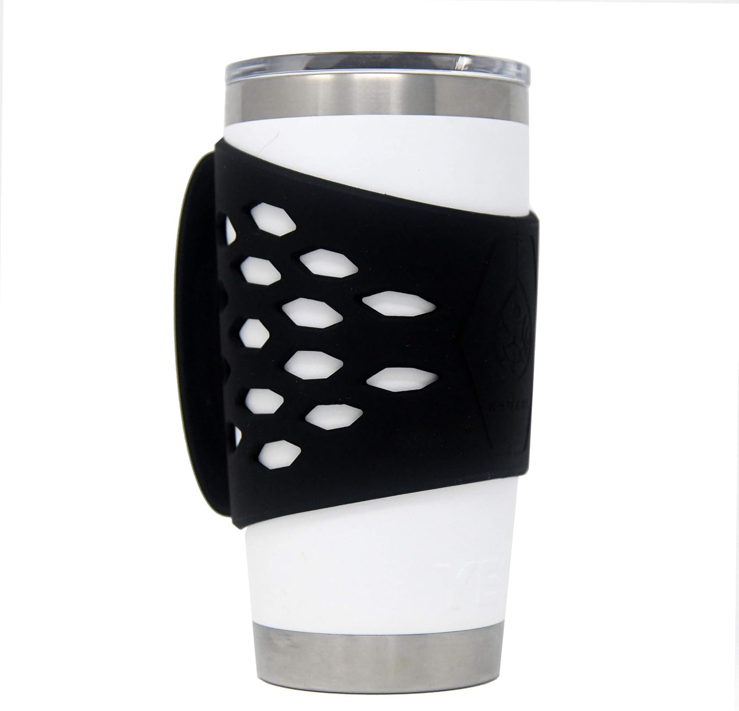 REUZBL Manipulador para tazas de café con aislamiento al vacío de 20 onzas, funda protectora de agarre de silicona con asa
