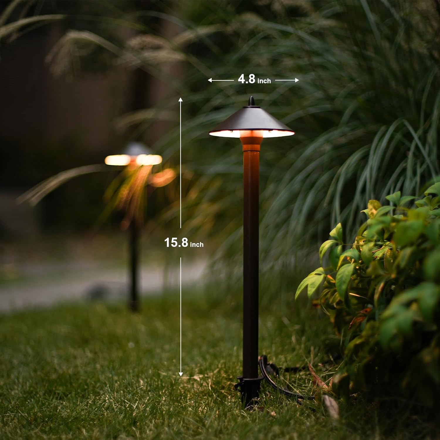 GOODSMANN Iluminación de paisaje al aire libre de bajo voltaje Kits de iluminación de paisaje 8PK Luces de camino con cable 10W 25 lúmenes 2700K