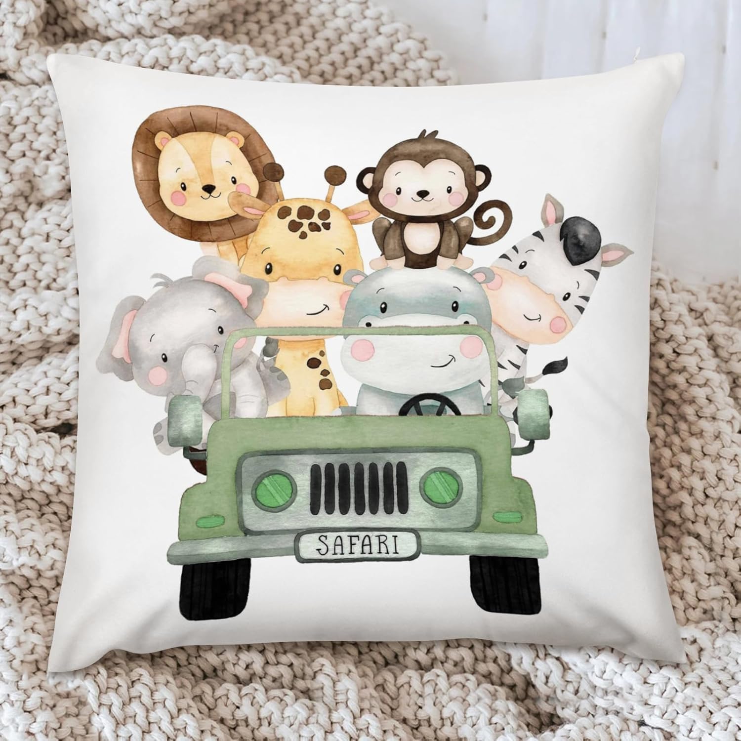 HawSkgFub Funda de almohada decorativa para bebé niño y niña, funda de almohada decorativa, funda de cojín de selva para dormitorio, sala de juegos,
