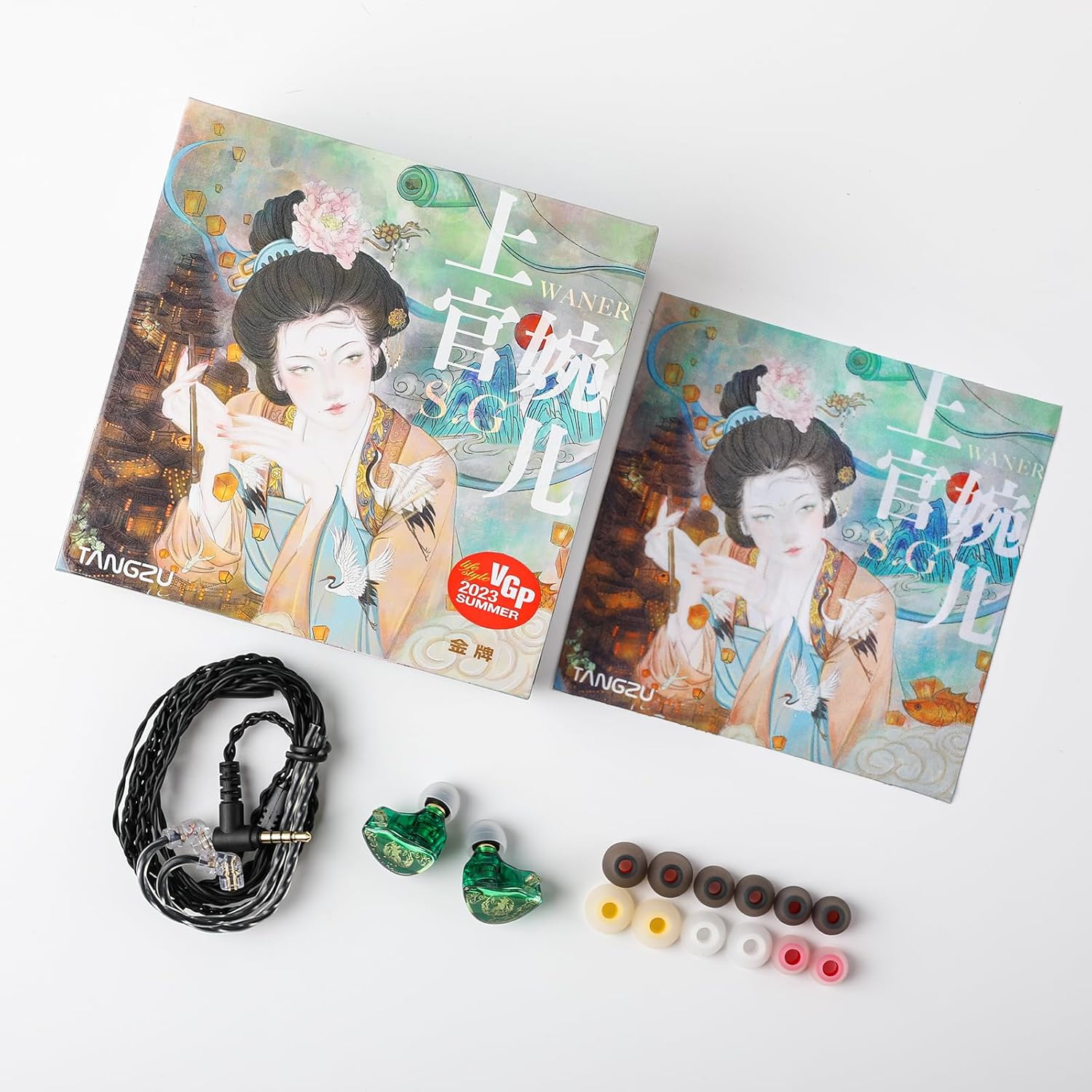 Linsoul TANGZU Wan’er S.G HiFi – Auriculares intrauditivos de diafragma de PET con forma ergonómica, cable trenzado OFC desmontable de 2 pines para