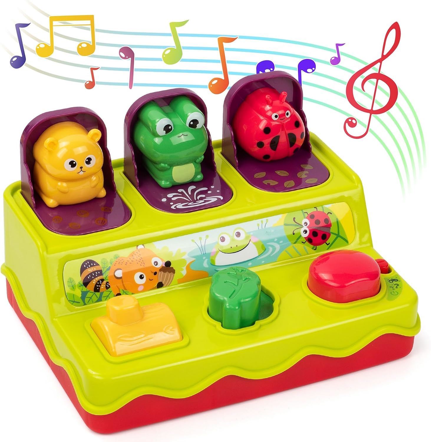 SUPERHIGH Juguetes desplegables para bebés de 1 año y 9-12-18 meses, juguetes Montessori de causa y efecto para niños de 1 año, juguetes musicales