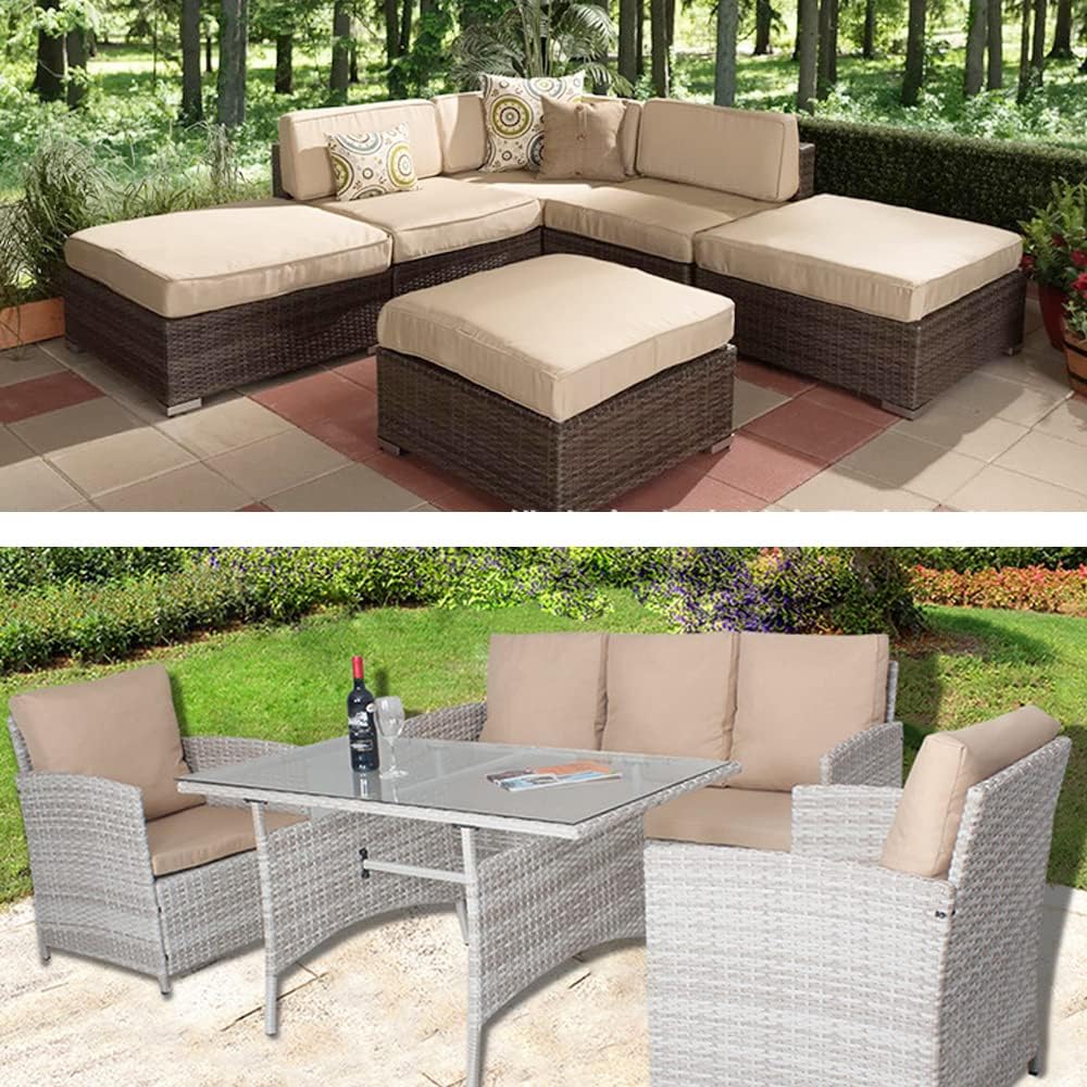 FLYMEI Fundas de cojín para patio, resistentes al agua, para exteriores, solo fundas de cojín para sofá de patio, 22 x 22 x 4 pulgadas, 4 fundas,