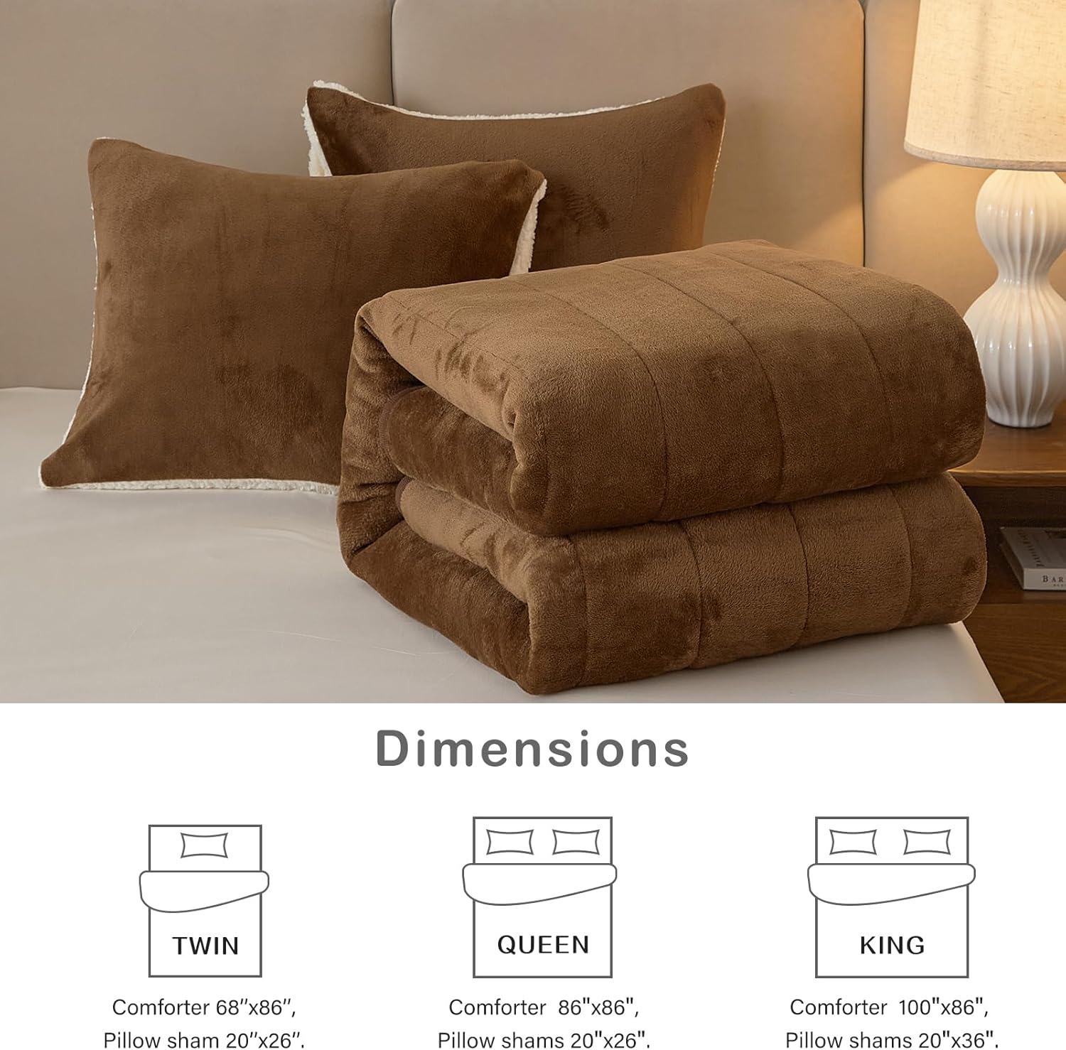 Manta de cama gruesa de franela de lujo de 3 capas, tamaño individual, manta sherpa de terciopelo de felpa suave con 2 fundas de almohada, pesada y
