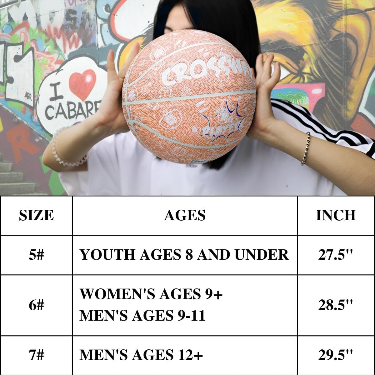 Crossway Big Player Series Premium Composite Basketball – Moisture-Wicking, Non-Slip, and Durable for IndoorOutdoor Training. Includes Pump.