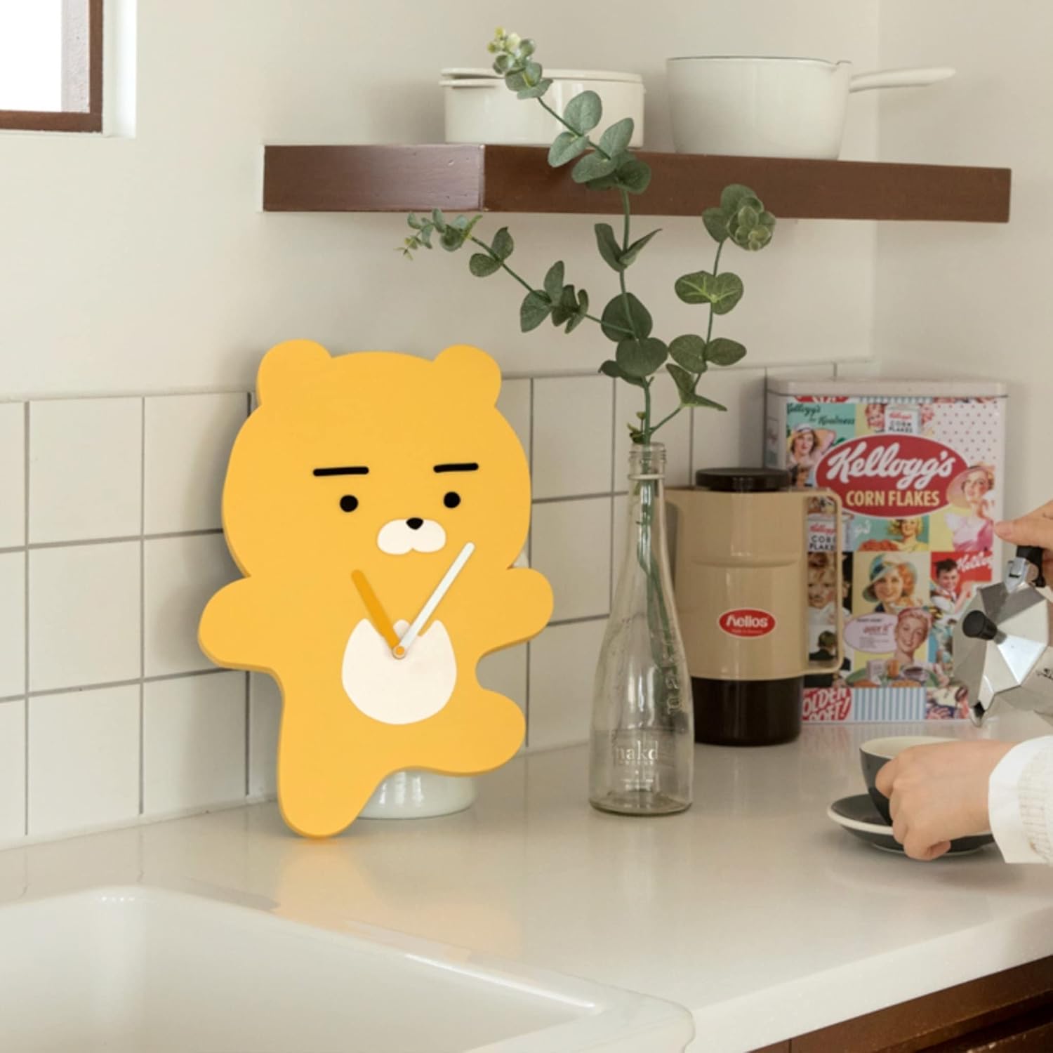 KakaoTalk – Reloj de pared coreano con lindo personaje amarillo (Ryan)
