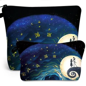 Noozion Juego de 2 bolsas de cosméticos resistentes al agua, bolsas de maquillaje espaciosas, bolsa de aseo de viaje, organizador de cosméticos, Noozion Juego de 2 bolsas de cosméticos resistentes al agua, bolsas de maquillaje espaciosas, bolsa de aseo de viaje, organizador de cosméticos,