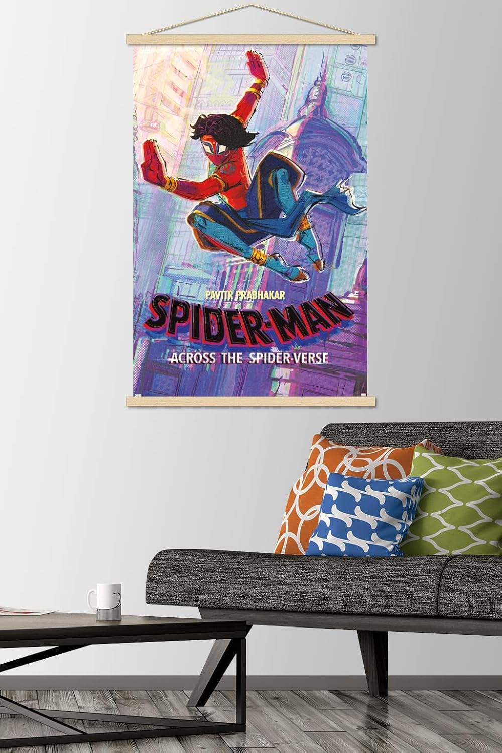 Trends International Marvel Spider-Man Across The Spider-Verse – Pavitr Prabhakar – Póster de pared de una hoja con marco magnético