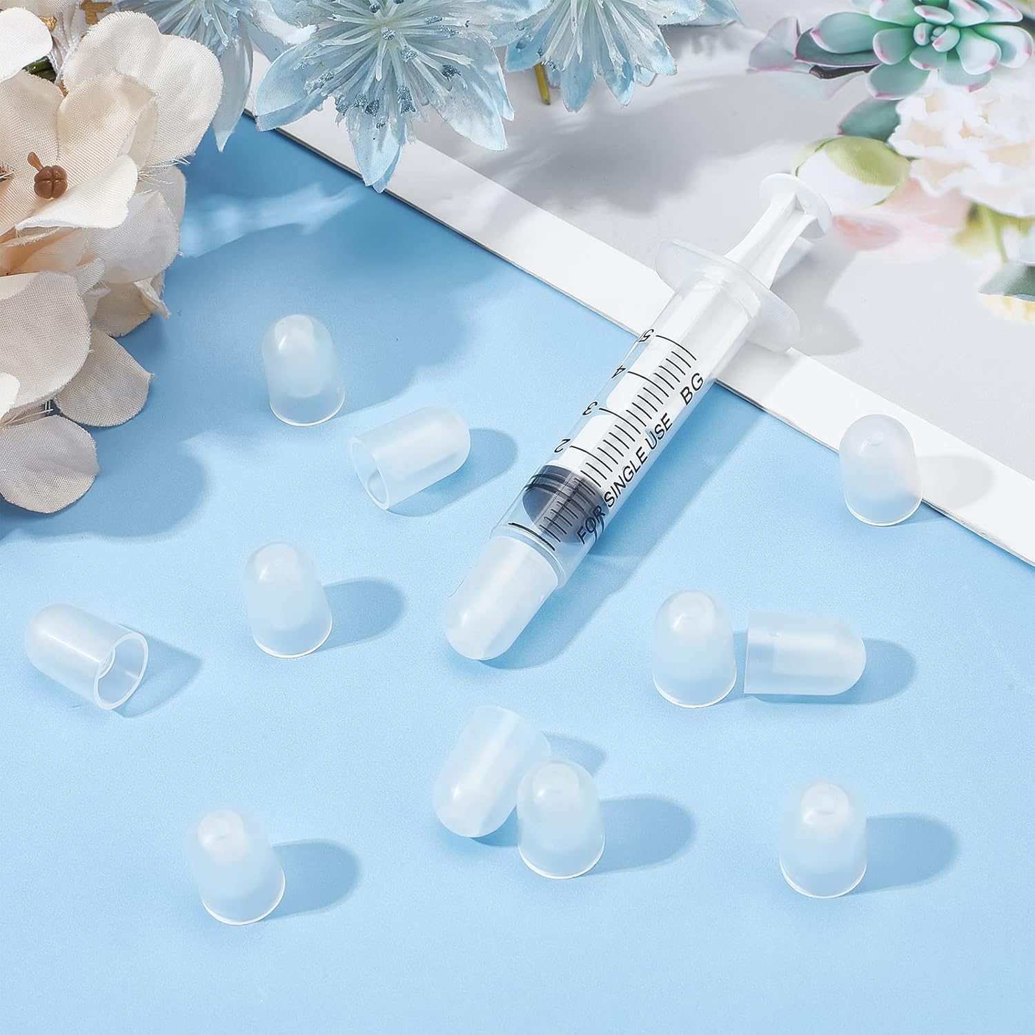 OLYCRAFT Tapa transparente de punta de jeringa para dispensación Luer Lock sin aguja Tapa de bloqueo Luer Lock para tubos de alimentación