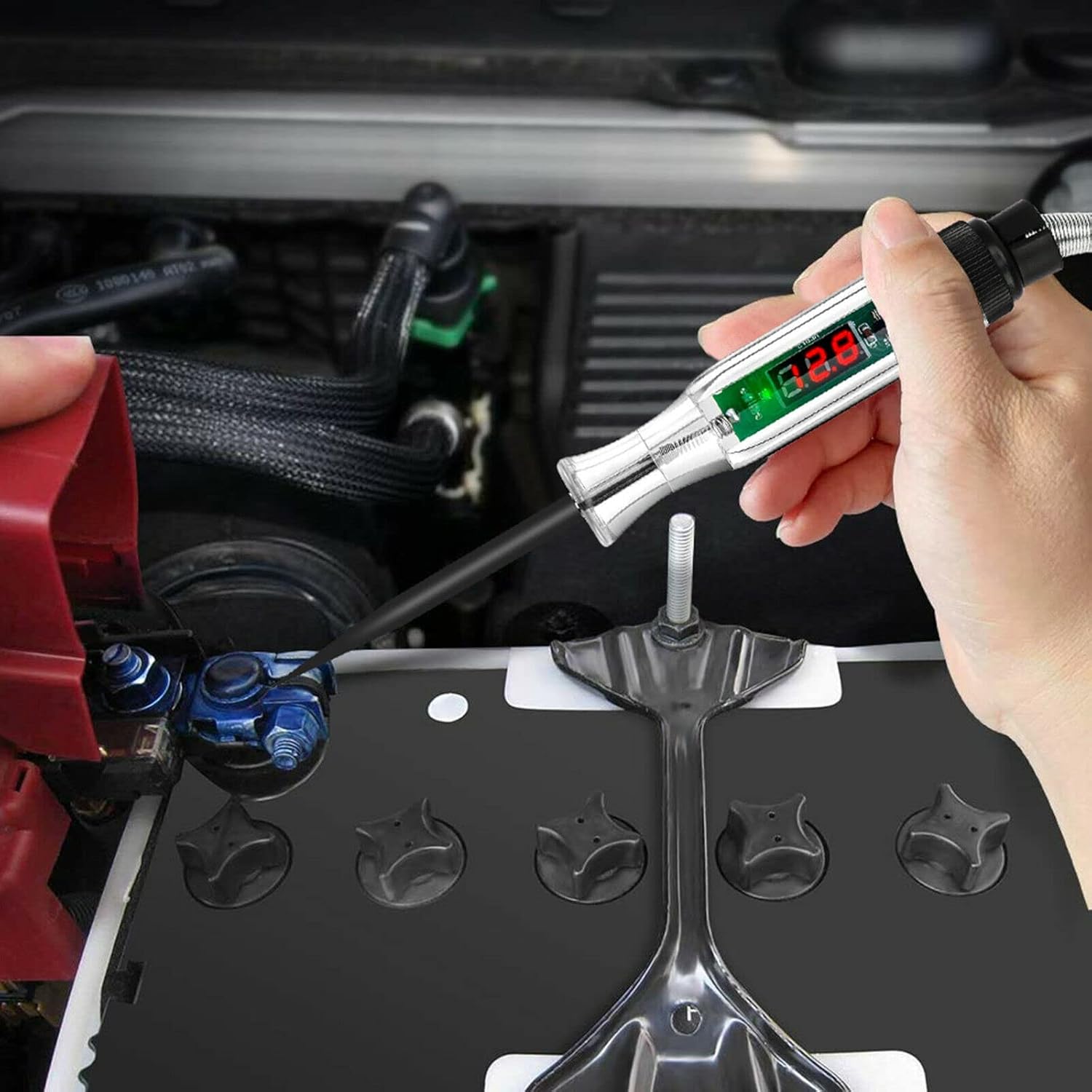 Pluma de prueba de circuito de camión para automóvil, 3-70 V, circuito eléctrico digital LCD, probador de luz de prueba de voltaje para automóvil,